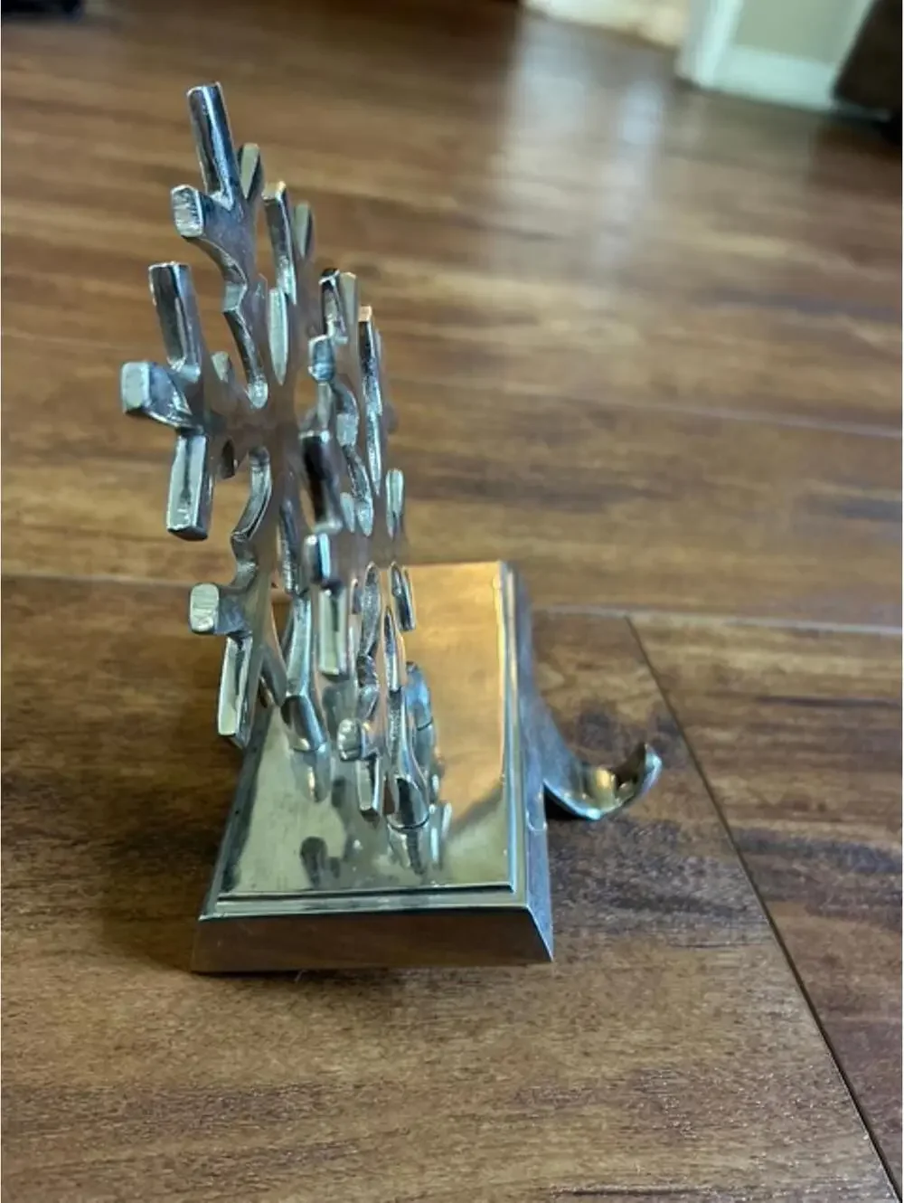 Set of 3 Silver Snowflake Stocking Holders Made in India